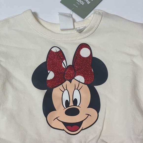 Disney Cream and Glittery Red Minnie Mouse Shirt - Picture 3 of 8